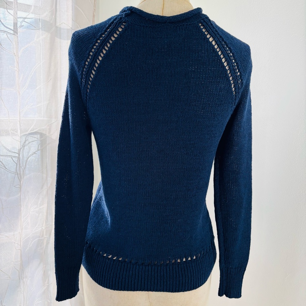 J. Crew Women's Dark Blue Crew Neck Sweater - Picture 3 of 6